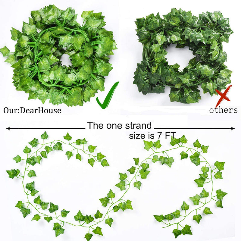 Bulk 12 Pcs Artificial Ivy Vines 2025 Real Touch UV-Resistant Hanging Vines for Boho Wedding Backdrop & Outdoor Garden Party Wall Decor Wholesale