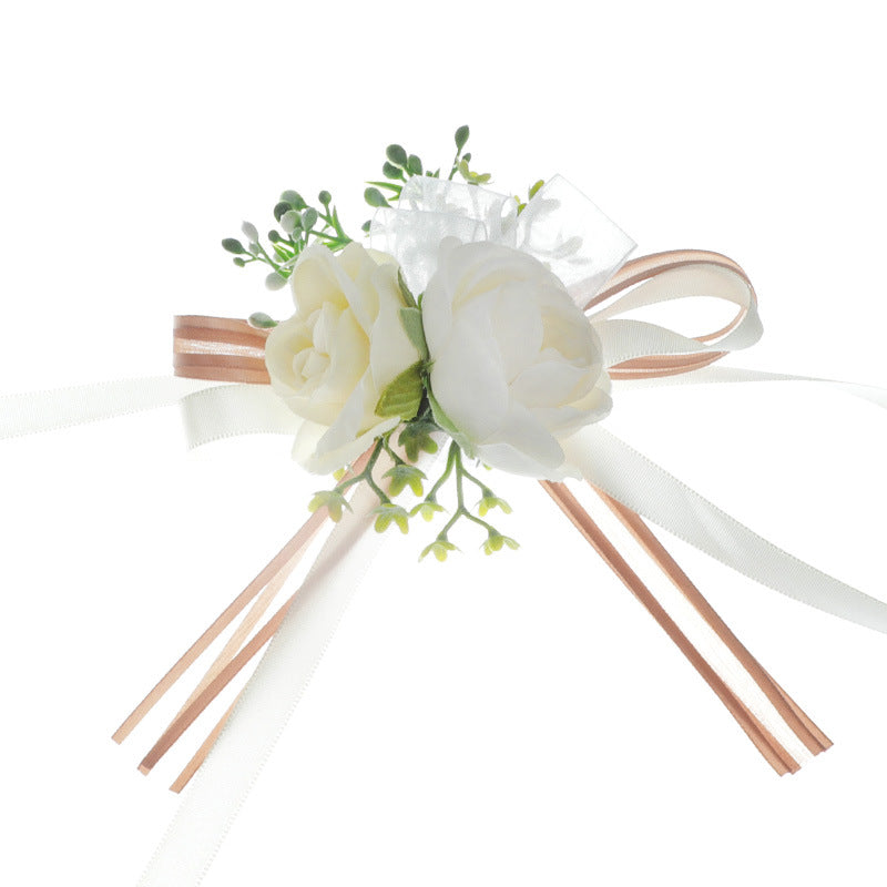 Corsage Bracelet 10 Pcs Artificial Flowers for Wedding Festival Beach Party