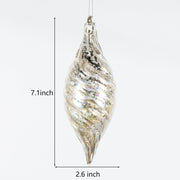 Bulk Christmas Glass Ornaments 12 Pcs Sparkle Helical Drop Decorations for Christmas Tree