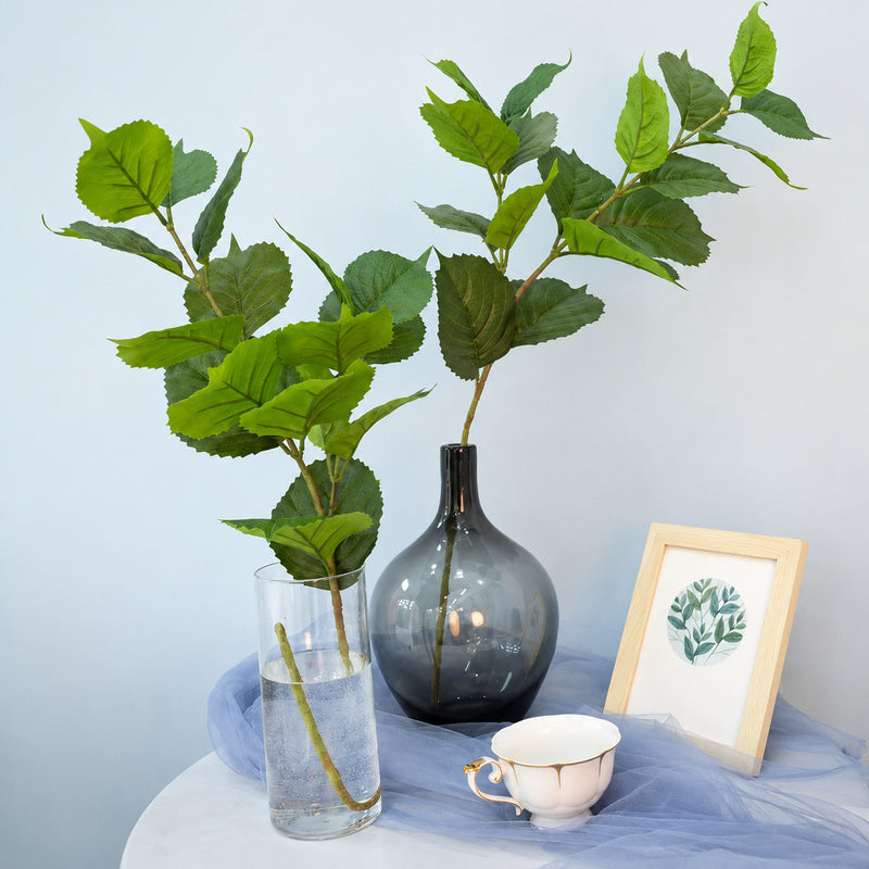 Artificial Eucalyptus Leaf Single Stem, Faux Greenery Branch, Plastic Foliage for Home, Office & Window Display