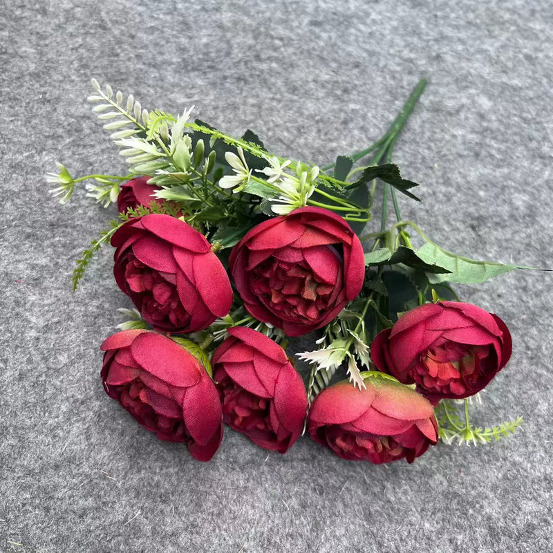 18-Inch Artificial Peony Flowers, 1 Stem, Silk Material, Pink, Wedding and Home Decor