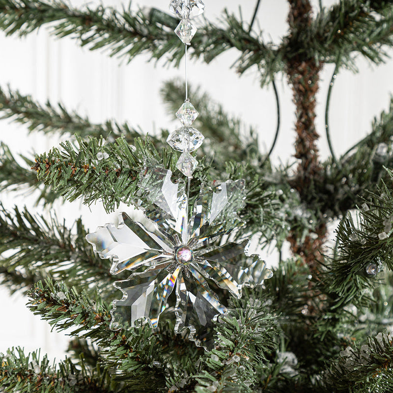 Christmas Snowflake Ornaments 24 Pcs Clear Acrylic Hanging Pendants Holiday Party Decor