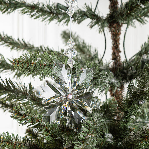Christmas Snowflake Ornaments 24 Pcs Clear Acrylic Hanging Pendants Holiday Party Decor