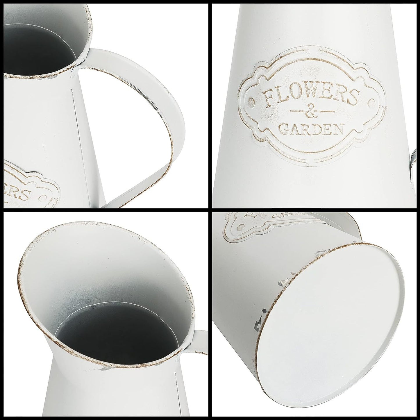 Bulk Metal Flower Vase White Shabby Chic Vintage Farmhouse Jug Vase for Home Kitchen Living Room Wholesale