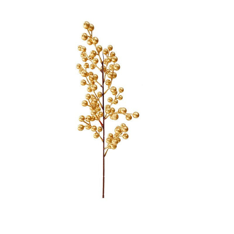 Artificial Christmas Golden Berry Twig 13 Inch 10 Pcs Bulk New Year Holiday Decor