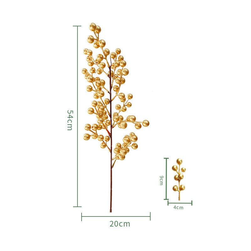 Artificial Christmas Golden Berry Twig 13 Inch 10 Pcs Bulk New Year Holiday Decor