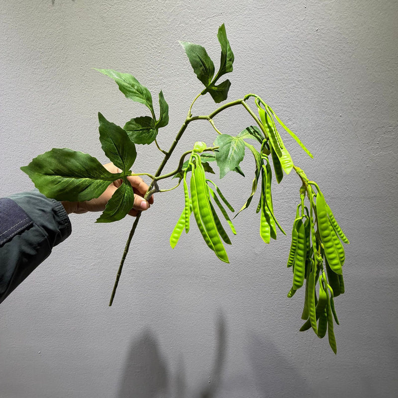 Artificial Pea Plant Bush, Faux Greenery Pea Pod Branch for Wedding Aisle, Floral Arrangements, Home and Window Display