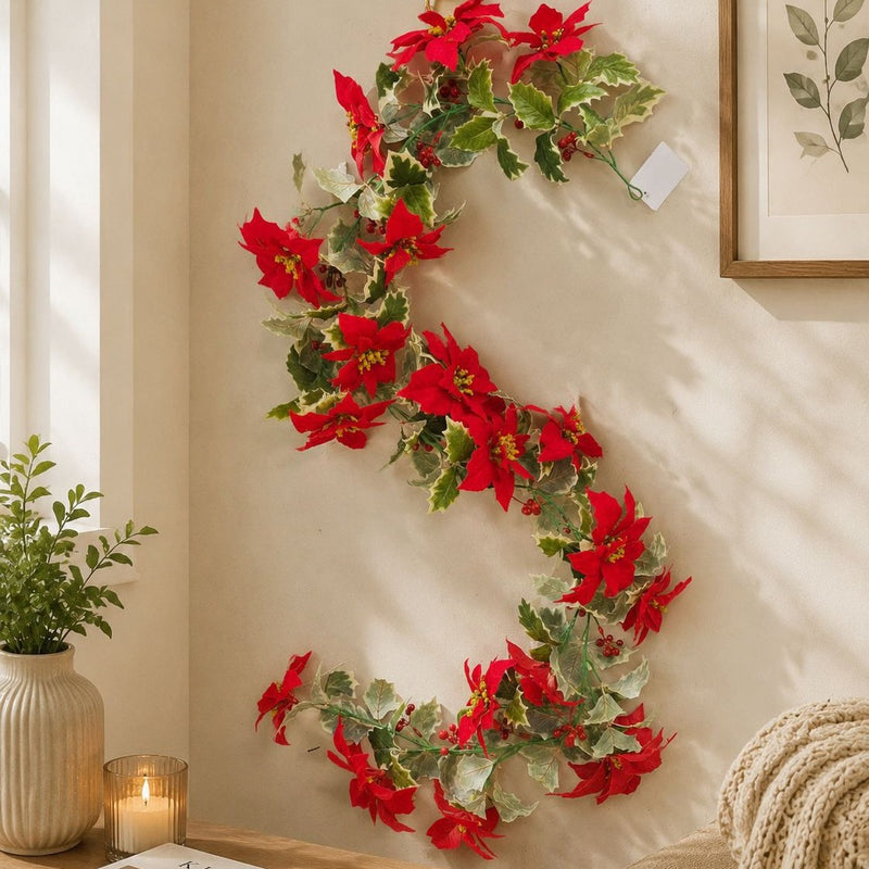 Artificial Christmas Ivy Vine, 24" Green Foliage for Holiday Decor, Wedding & Event Styling