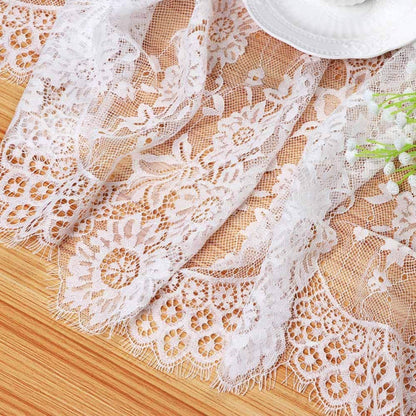 Premium White Lace Tablecloth Hand Embroidered Farmhouse Wedding Décor Eco Friendly Outdoor Bridal Reception Home Photo Staging