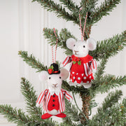 Bulk Christmas Felt Mice Ornaments 12 Pcs Hanging Decor for Tree Wreath Home Party Supplies