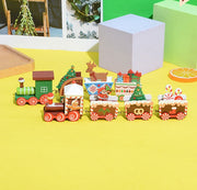 Mini Christmas Train Ornaments Set, 12 Pcs Bulk, Miniature Holiday Mantel Table Centerpieces, Kids Toys