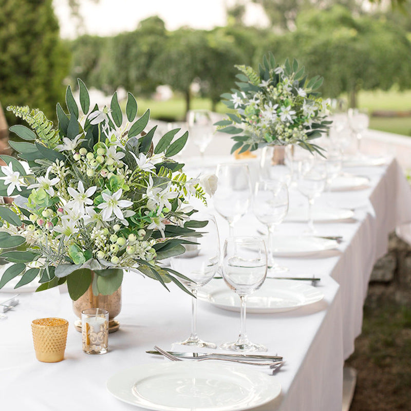 Bulk 110 Pcs 7 Kinds Mixed Artificial Eucalyptus Stems and Faux Flowers Wedding Floral Supplies for DIY Bouquets Table Centerpieces & Home Decor Arrangements Wholesale