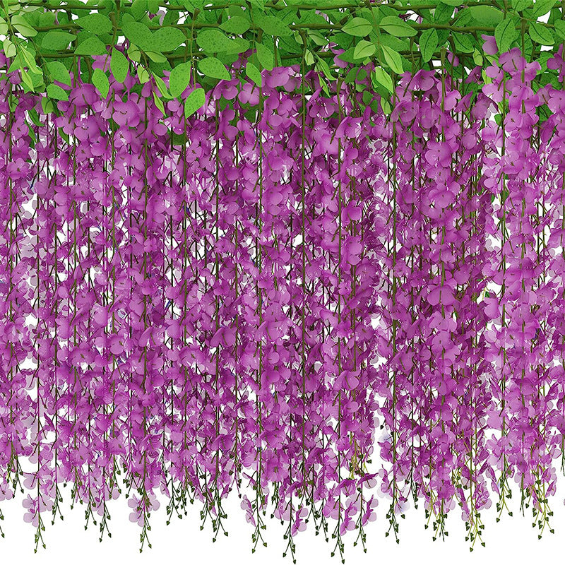 Bulk Wisteria Artificial Flowers 2025 Silk Touch Hanging Vine with UV Protection for Wedding Arch & Garden Party Decor Wholesale