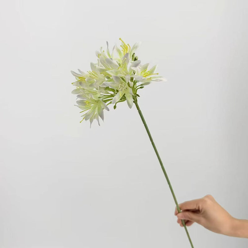 Single Stem Agapanthus Artificial Flower, 24" Tall, Modern Home Decor for Weddings & Events