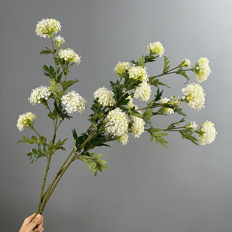 33" Hydrangea Bush with 6 Blooms, Artificial Flower for Weddings, Home Decor, and Events