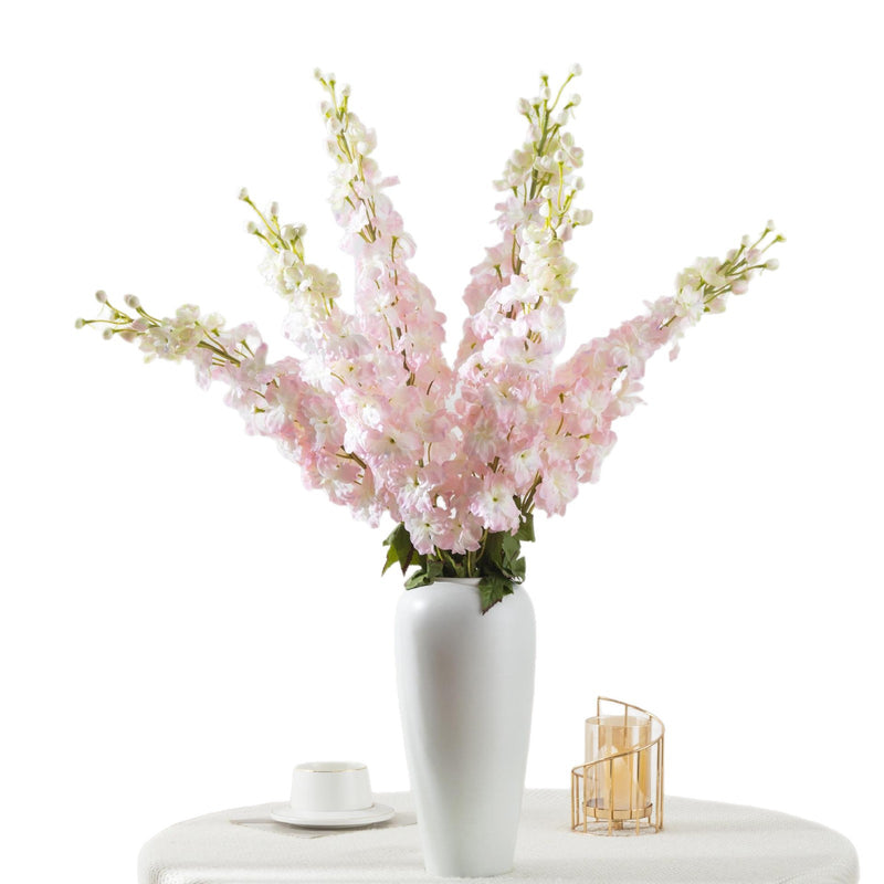 45" Artificial Delphinium Bush, Silk-Like Fabric, Modern Style for Weddings, Home Decor, and Events