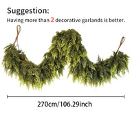 Christmas Faux Cedar Garland - Realistic PE Texture Fireplace Decor Festive Holiday Home Accent with 4 Size Options