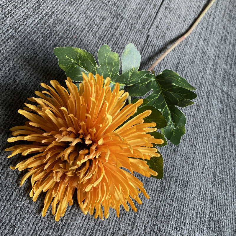 Single Stem Artificial Chrysanthemum, 29" Realistic Silk-Like Fabric Flower for Weddings & Home Decor, Dragon Claw Mum