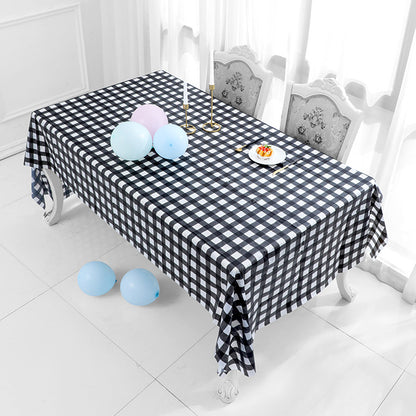 Bulk 2 Pcs Disposable Plaid Rectangular Tablecloth Plastic Waterproof Table Covers Decorative for Wedding Birthday Party Picnic Wholesale