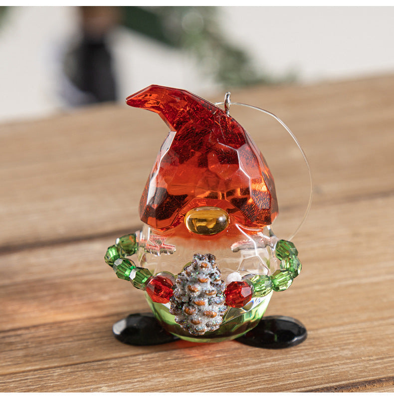 Transparent Christmas Elf Ornament with Pinecone, Holiday Table Decor, Bulk Wholesale Set