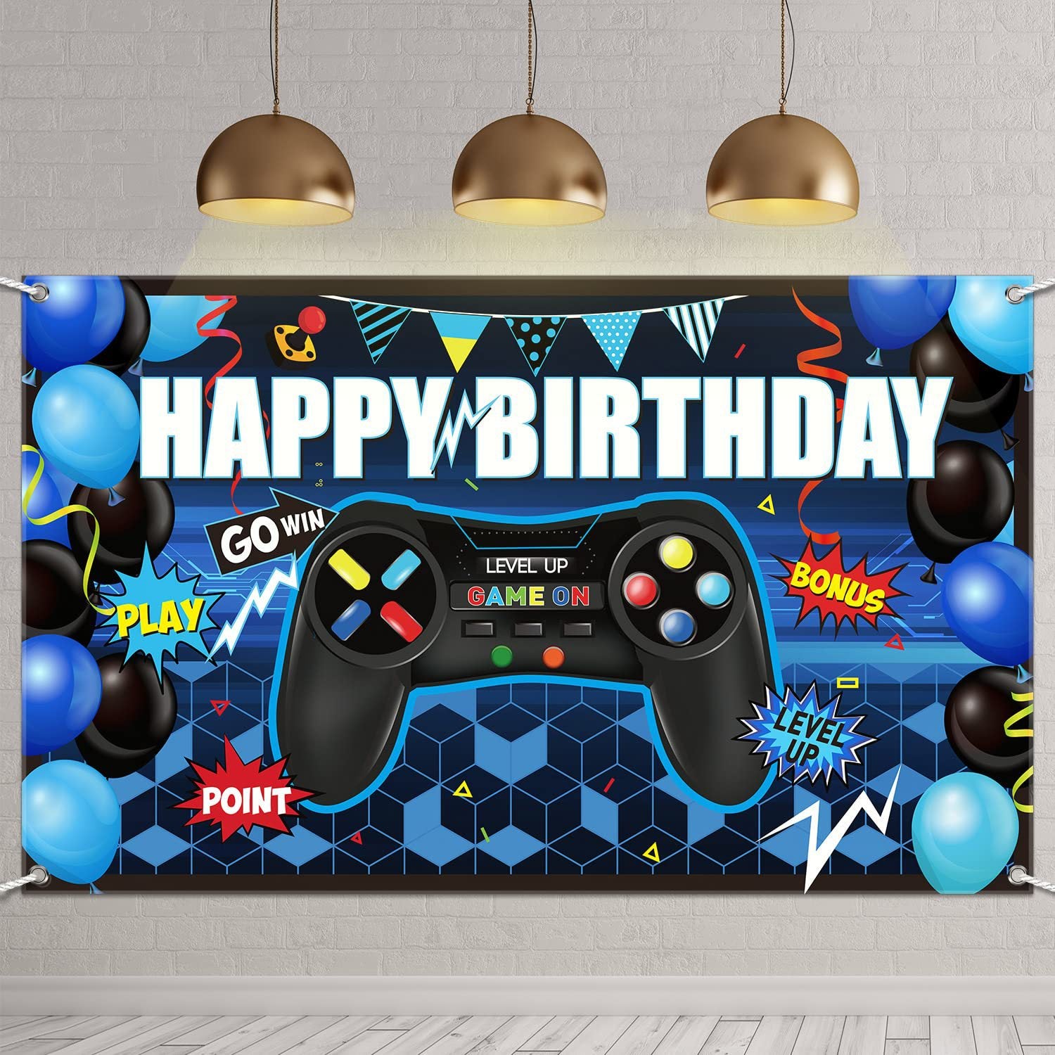 Bulk 10 Pcs Happy Birthday Banners for Game Theme Birthday Party Background Banner Party Supplies Wholesale