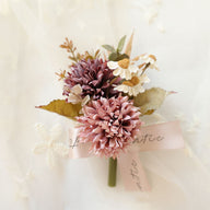 Faux Spiked Ball Aromatherapy Flowers - 2-Pack Wedding Home Decor (5.9x3.9x2 Inches)