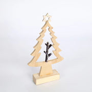 10 Pcs Hollow-out Christmas Tree Ornaments with Top Five-Pointed Star, Bulk Holiday Decor for Home Tabletop