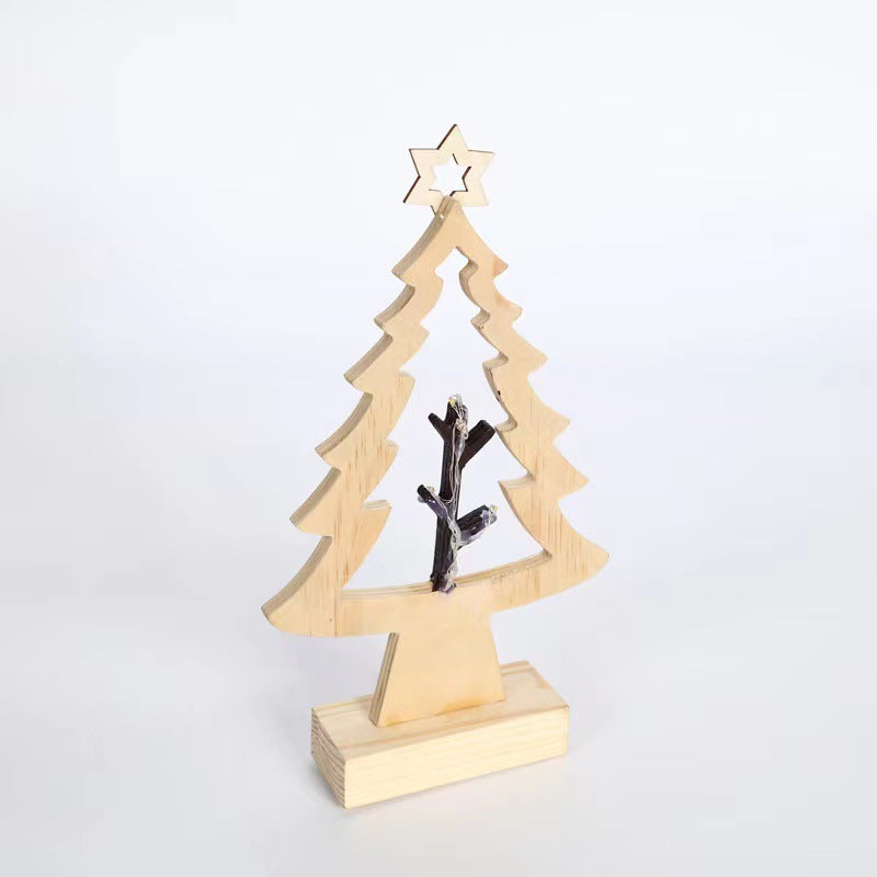 10 Pcs Hollow-out Christmas Tree Ornaments with Top Five-Pointed Star, Bulk Holiday Decor for Home Tabletop