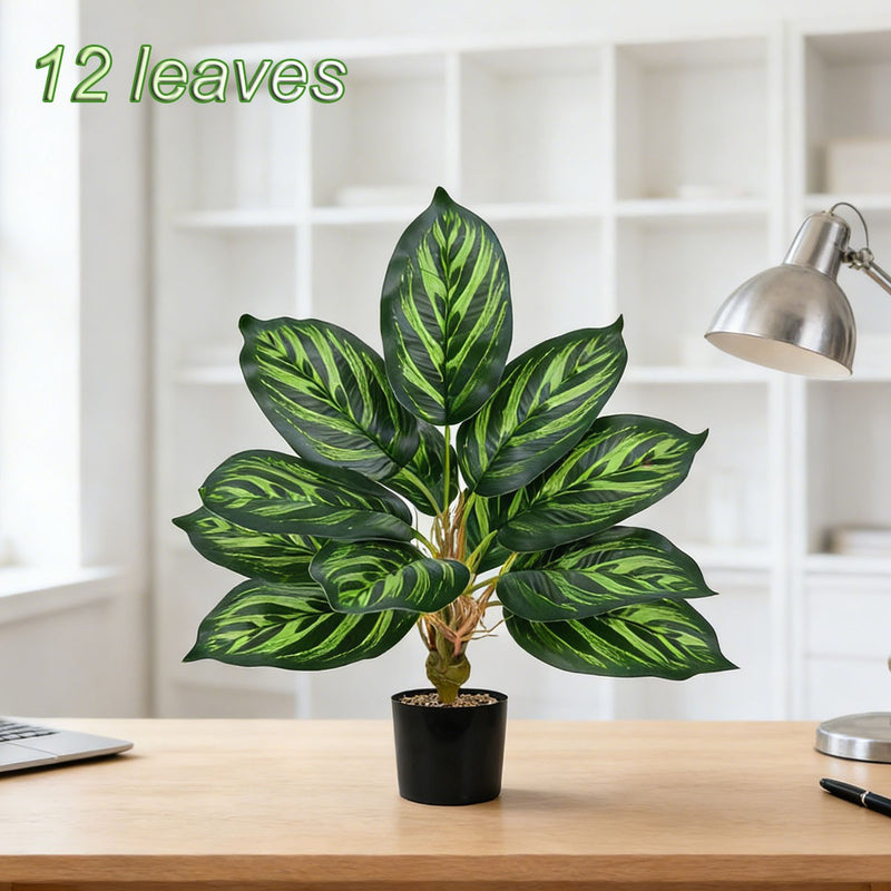 17" Artificial Traveler's Palm Bush with 12 Leaves, Indoor/Outdoor Decor, Wedding, Event, and Home Styling