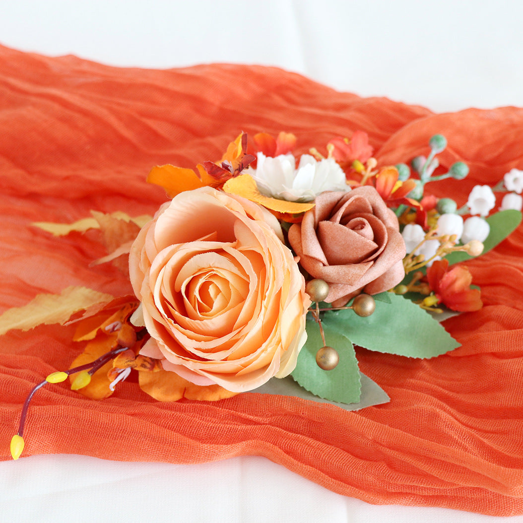 New Bridal Wedding Corsage Set - 2 Pcs Artificial Flower Boutonniere for Weddings Proms Banquets & More