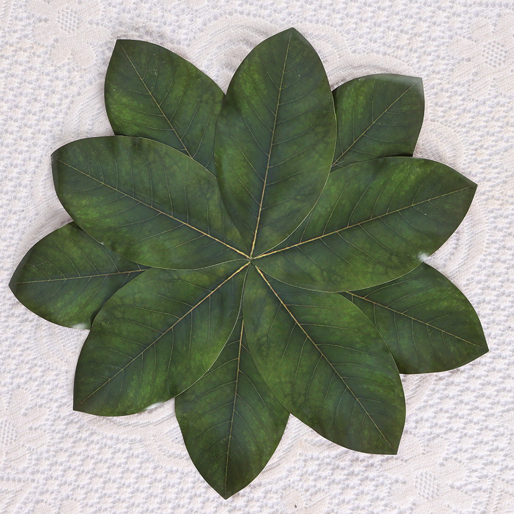 Premium 2-Piece Artificial Leaf Placemat Japanese Western Table Mats Waterproof Oil-Proof Placemats for Home Dining Décor