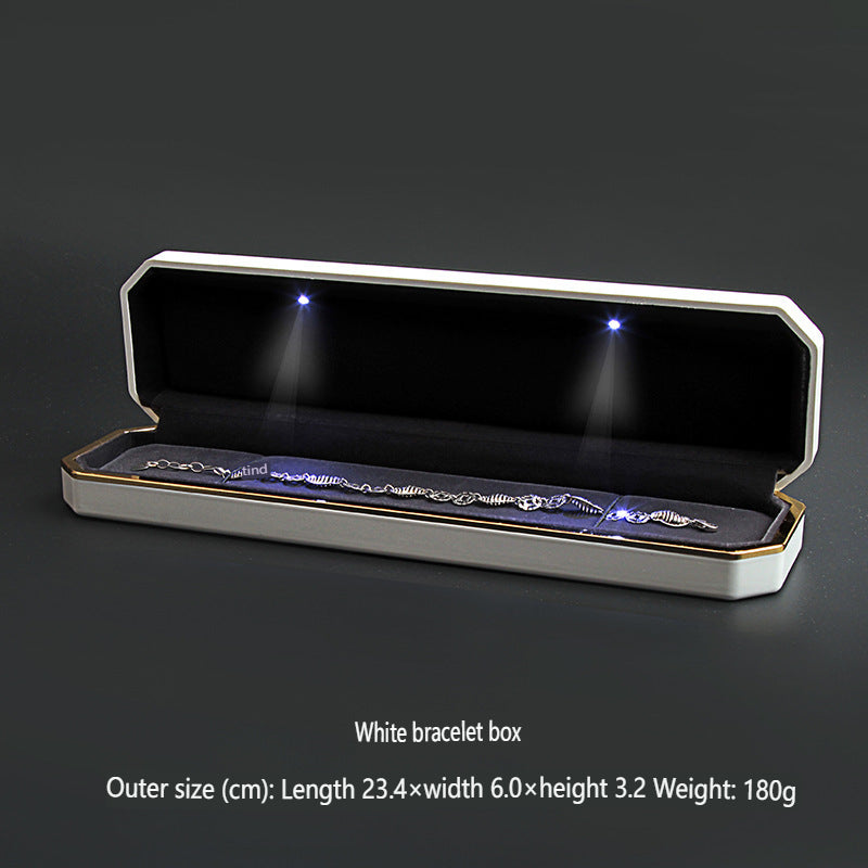 Bulk Ring Box With Light 2025 LED Illuminated Velvet Lined Jewelry Organizer for Bridal Shower & Proposal Accessories Wholesale