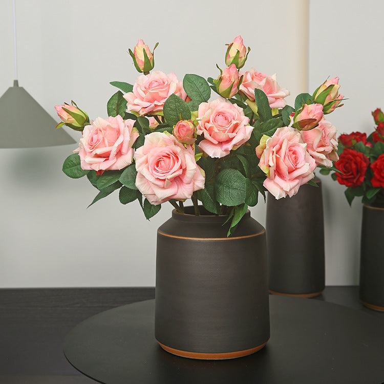 18.5 Inch Artificial Real Touch Rose Spray Branch Bulk Wholesale