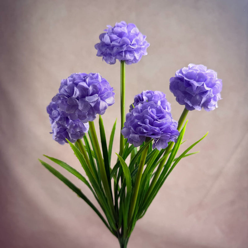 Artificial Chrysanthemum Bush with 6 Blooms, 18" PU Floral Stems for Weddings, Home Decor & Events, Realistic Fake Flowers