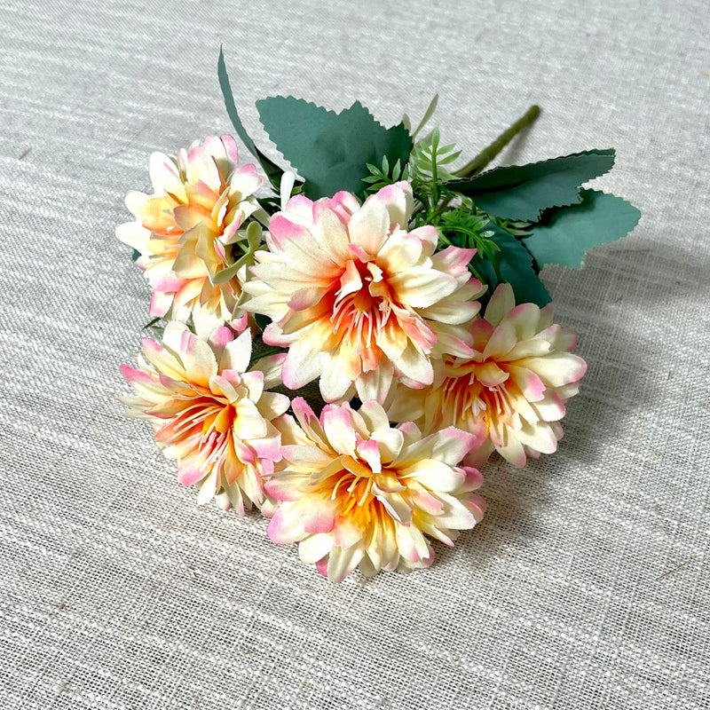 Artificial Cosmos Flower Bush with 5 Blooms, Faux Silk-Like Fabric, Rustic Floral for Wedding, Home Decor & Window Displays