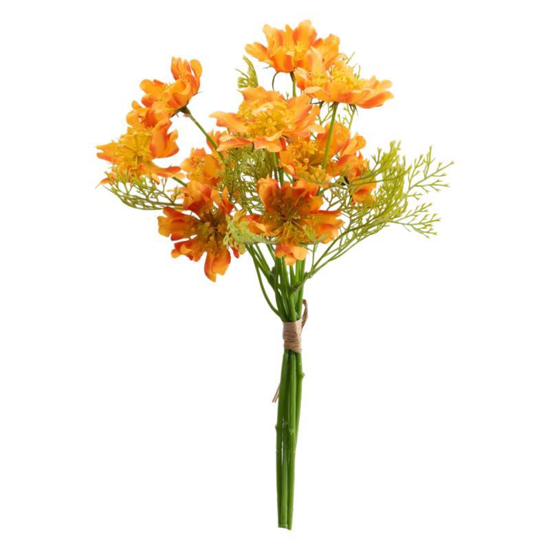 Artificial Cosmos & Daisy Bouquet, 15" Hand-Tied Silk Flowers for Home Decor, Weddings, Events, DIY Floral Arrangements
