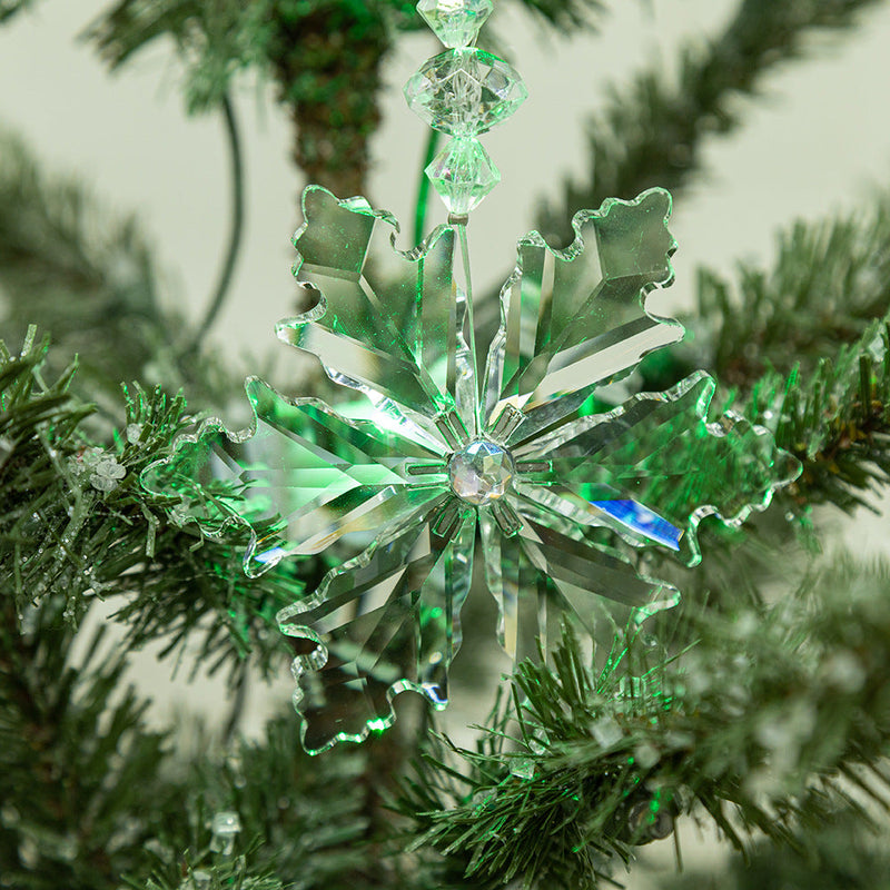Christmas Snowflake Ornaments 24 Pcs Clear Acrylic Hanging Pendants Holiday Party Decor