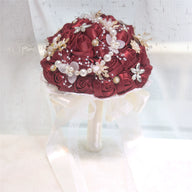 Bulk Crystal Bridal Bouquet artificial Roses Toss Bouquet Shockproof Frame Non Tarnish Rhinestones for Wedding Accessories Wholesale