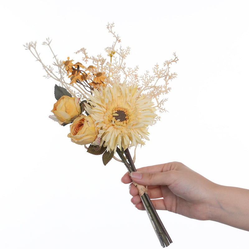 Artificial Peony Bouquet, 3-Bloom Silk-Like Flower Arrangement, 13" Tall, for Home Decor, Weddings & Events