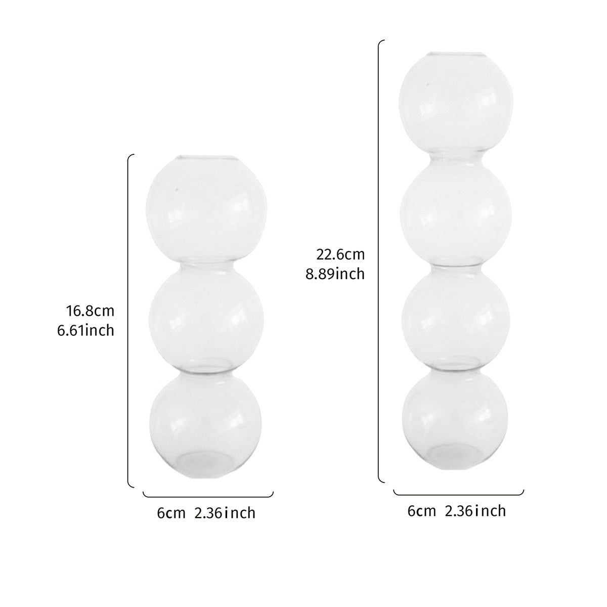 Bulk 2 Pack Hydroponic Flower Vase Transparent Balls Shape Glass Vase for Weddings Party Events Home Decor Wholesale