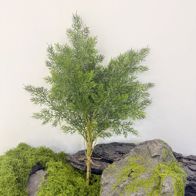 Artificial Asparagus Fern Bush, Plastic Pine Needle Grass Greenery, Faux Plant for Home, Office & Display
