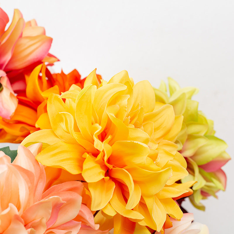 24 Inch Dahlia Silk Flower Stems 10 Pcs Artificial Fall Plants for Arrangements