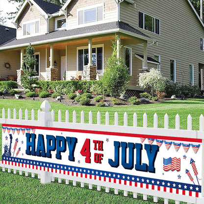 Bulk 10 Pcs 4th of July Banners Independence Day Banner for Parade Decor Supplies Wall Decor Garden Yard Outdoor Decor Wholesale