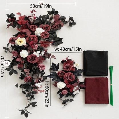 Bulk Black And Red Artificial Flowers 2025 Wedding Arch Drapes Roses Backdrop Gothic Ceremony Reception Outdoor Decor Wholesale