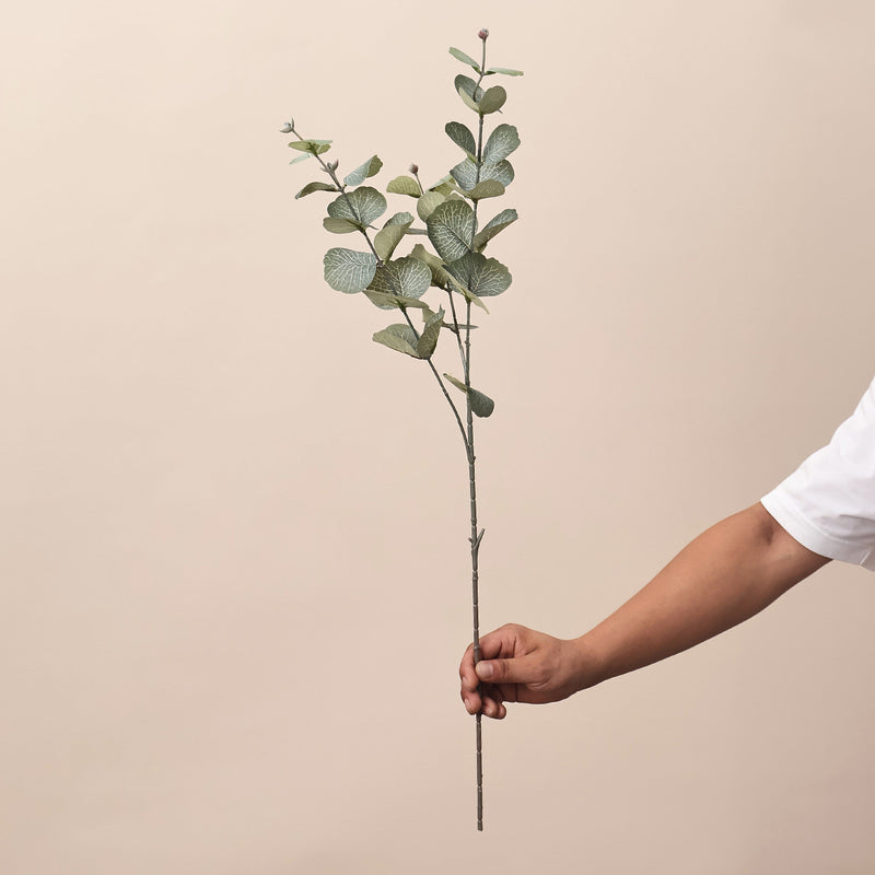 Artificial Eucalyptus Bush, Plastic PE/PVC Money Leaf Greenery, Bendable Stem, for Home, Wedding & Window Displays