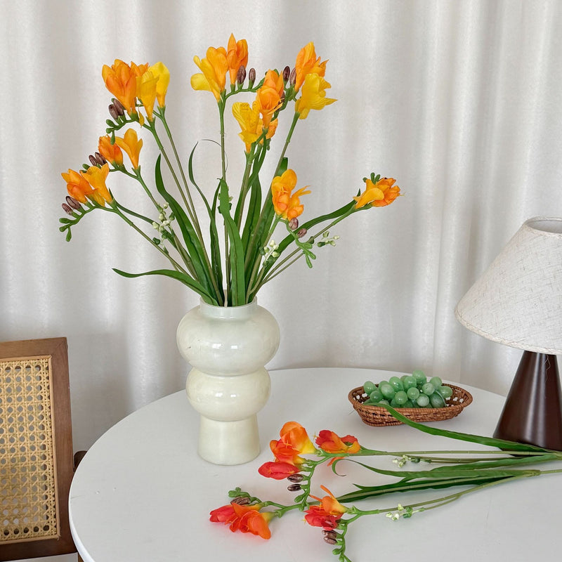 24" Faux Silk Orchid Bush with 6 Blooms, Modern Home Decor, Wedding & Event Styling