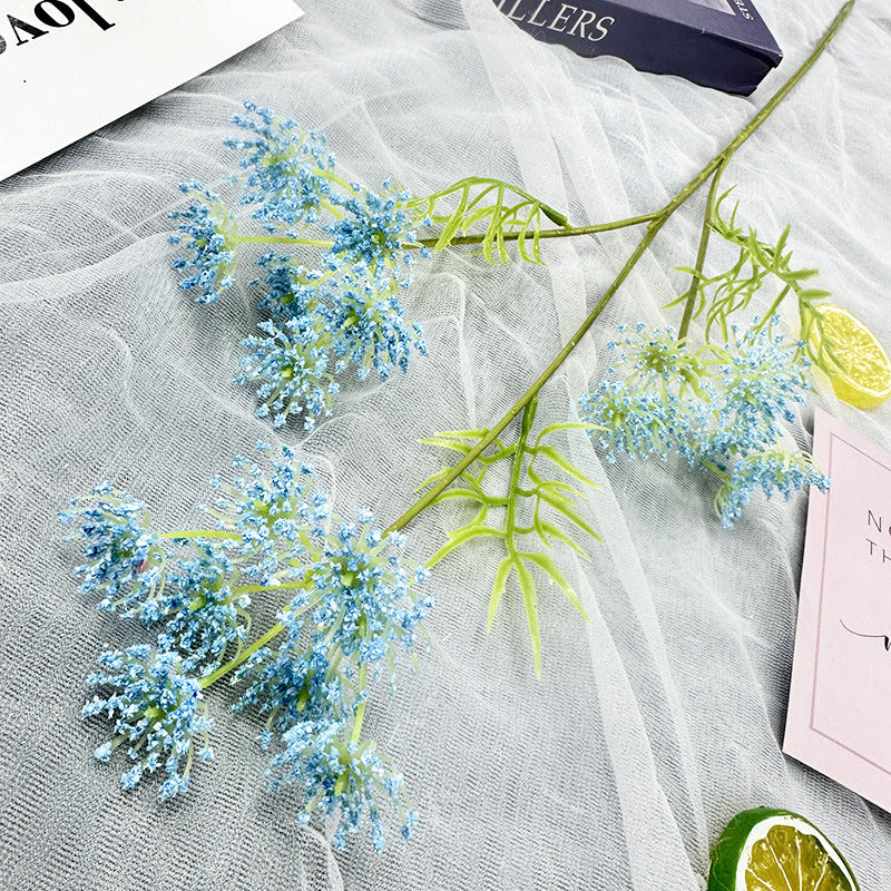 Single Stem Lace Artificial Flower, 75cm Tall with 24 Blooms, Perfect for Weddings, Home Decor, and Events