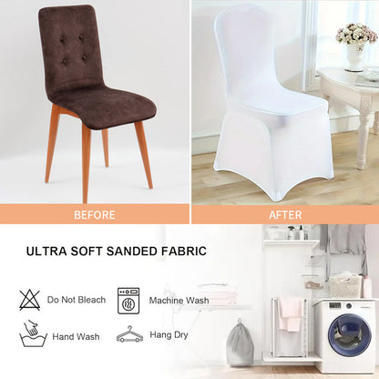Bulk 30PCS Premium Spandex Chair Covers 4 Way Stretch Elastic Protectors for Wedding Receptions Banquet Halls & Party Events Wrinkle Free Waterproof Fabric with Anti-Slip Band Fits Most Folding Chairs Wholesale
