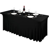 Bulk Rectangle Wrinkle Resistant Table Clothes Elastic Table Cover for Banquets Weddings Party Wholesale