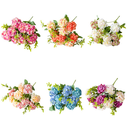 Bulk 5 Pcs Hydrangea Bridal Bouquets Silk Permanent Flower Flexible Stems for Weddings Bridesmaids Reception Centerpieces Wholesale